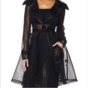 Celebrity Fashion by Hera Collection  Black Mesh Trench Coat